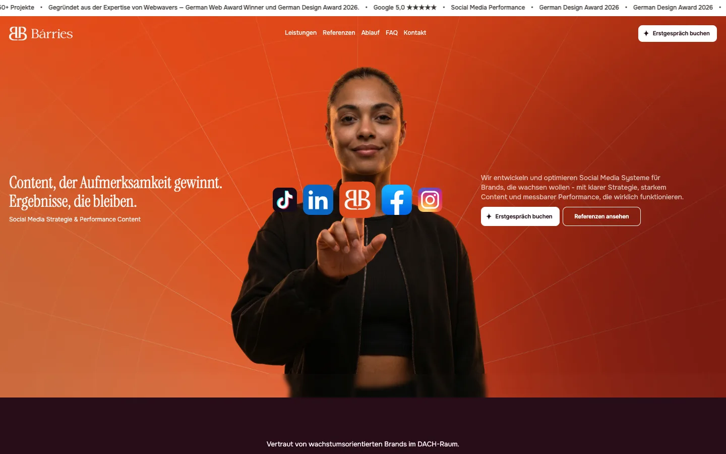 Bárries website, section 1