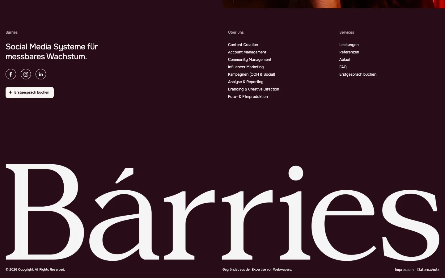 Bárries website, section 3