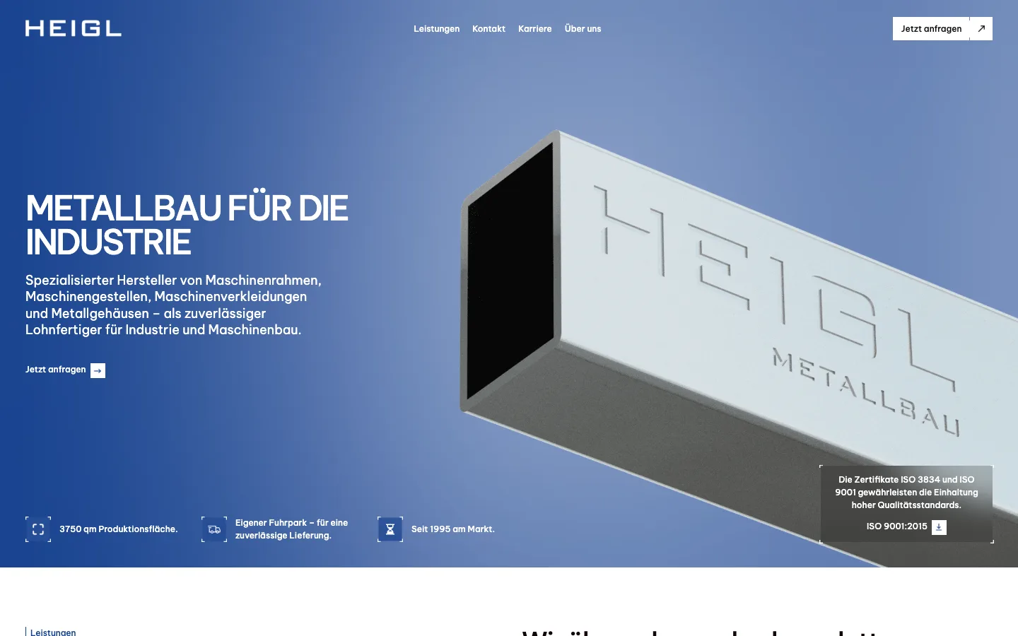 Heigl Blaubeuren website, section 1