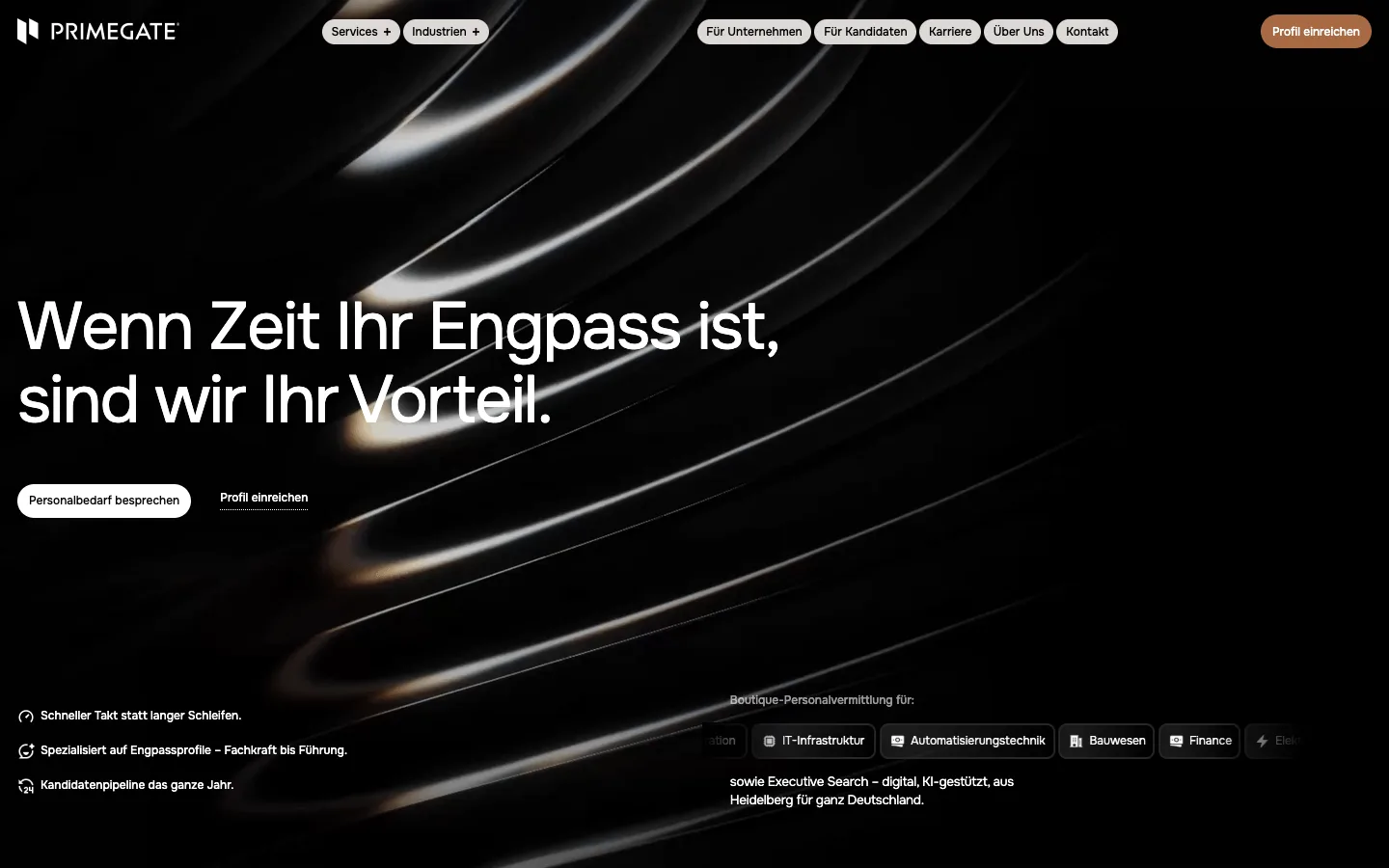 Primegate website, section 1